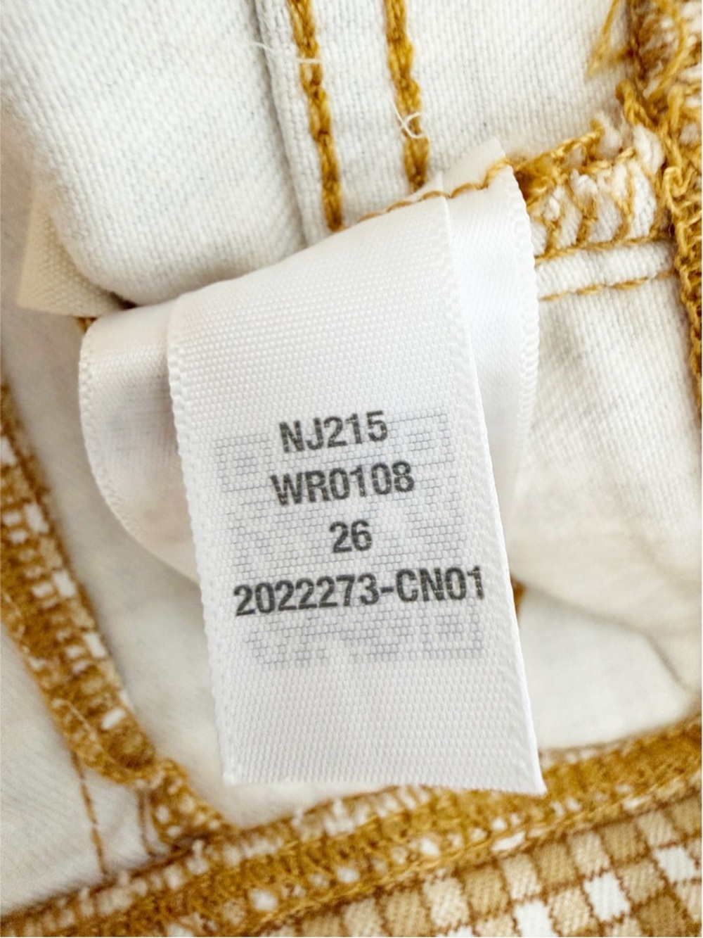NEW Madewell Pull-On Skinny Flare Jeans in Mini Check Plaid Autumn Gold Yellow - Picture 12 of 14